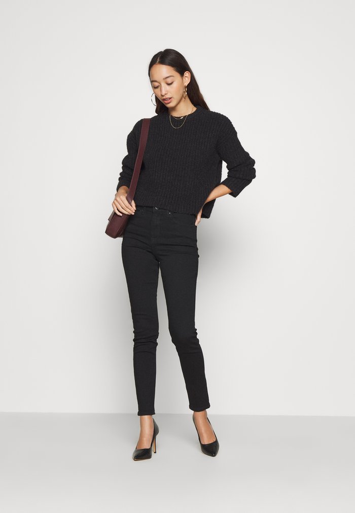 Jean Anna Field Slim Fit Noir Bleu Femme | DIU-3970469